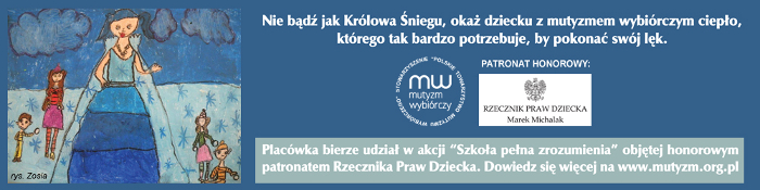 Baner informujący o akcji &bdquo;Szkoła pełna zrozumienia&rdquo;